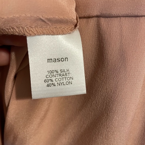 Michelle Mason long sleeve silk wrap dress in rose - Picture 3 of 6